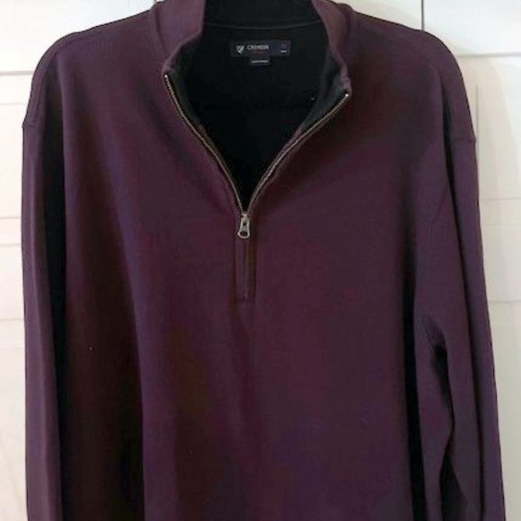 Cremieux Classics 1/2 Zip Purple Pullover Sweater Mens XL Soft Knit Mock Neck - Picture 1 of 8